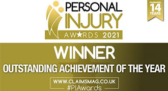 Personal Injury Awards 2021 - Winner, Outstanding Achievement of the Year